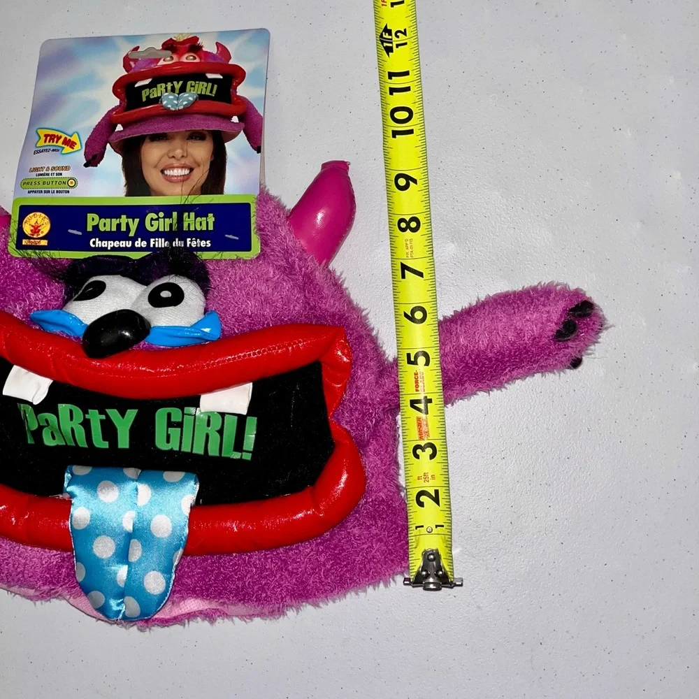 NWT Plush Party Girl Monster Hat with Sounds & Lights